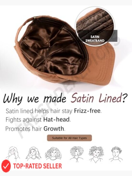 Satin Lined Unstructured Baseball Cap Silk Lining Washed Cotton Adjustable Dad main image 5
